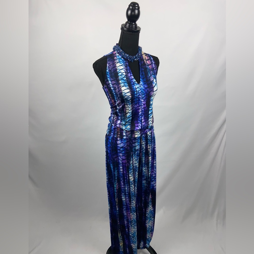 Jumpsuit Julian Chang Purple and Blue White Medium